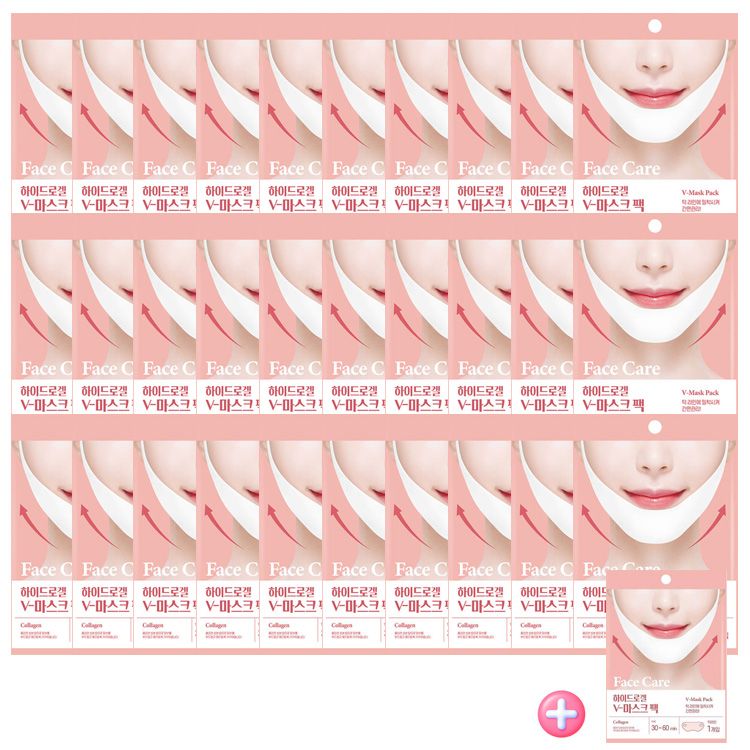[신상품]팩미인 하이드로겔 리프팅 콜라겐 V-마스크팩 1일1팩 한달패키지 30+1 (총 31팩)