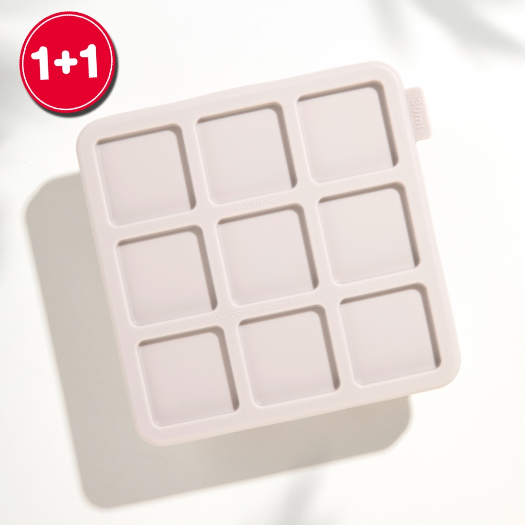 [중고] 디아르 [리퍼]국내산 플래티넘 실리콘 얼음 틀 트레이 이유식 소분 용기 9구 1+1