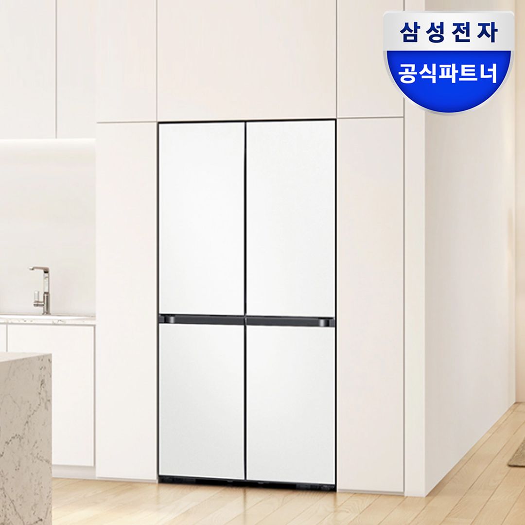 삼성전자 비스포크 키친핏 냉장고 4도어 1등급 RM70F64R1A 올코타화이트