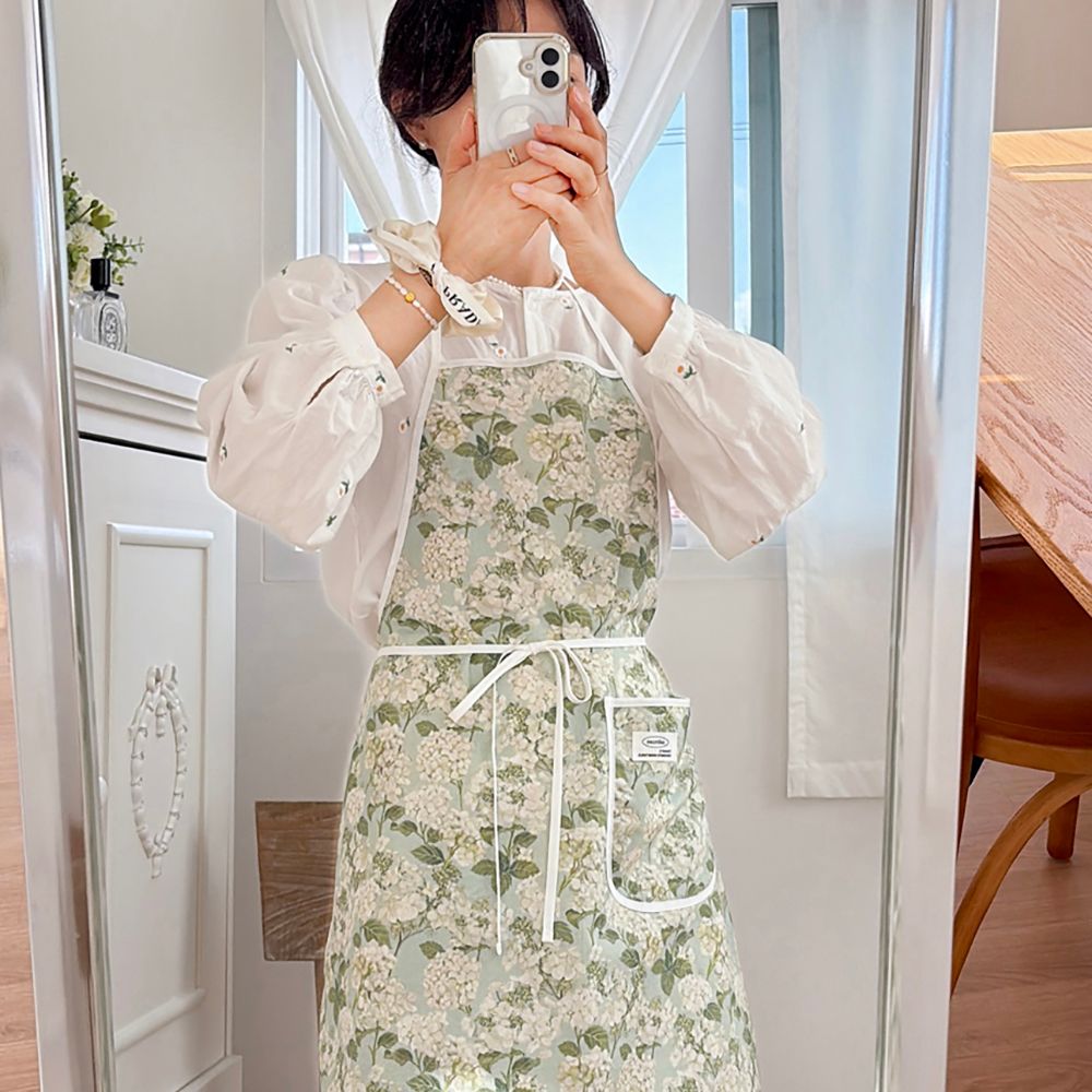 살림씨 플라워 심플 린넨 앞치마 카페 공방 집들이 어린이집 앞치마 5Type