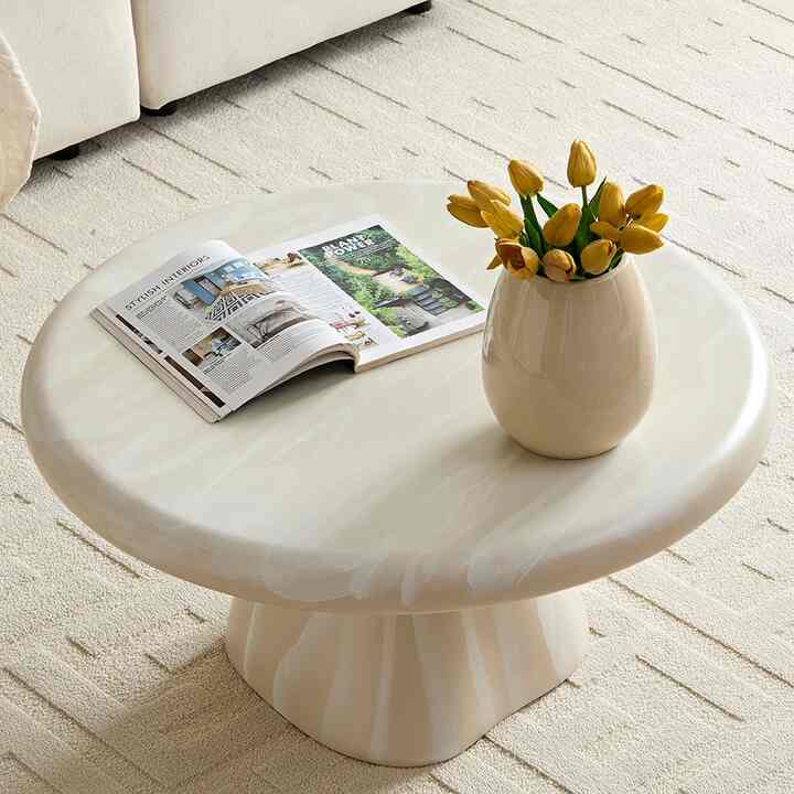 クリーム・トン ローテーブル［2サイズ］