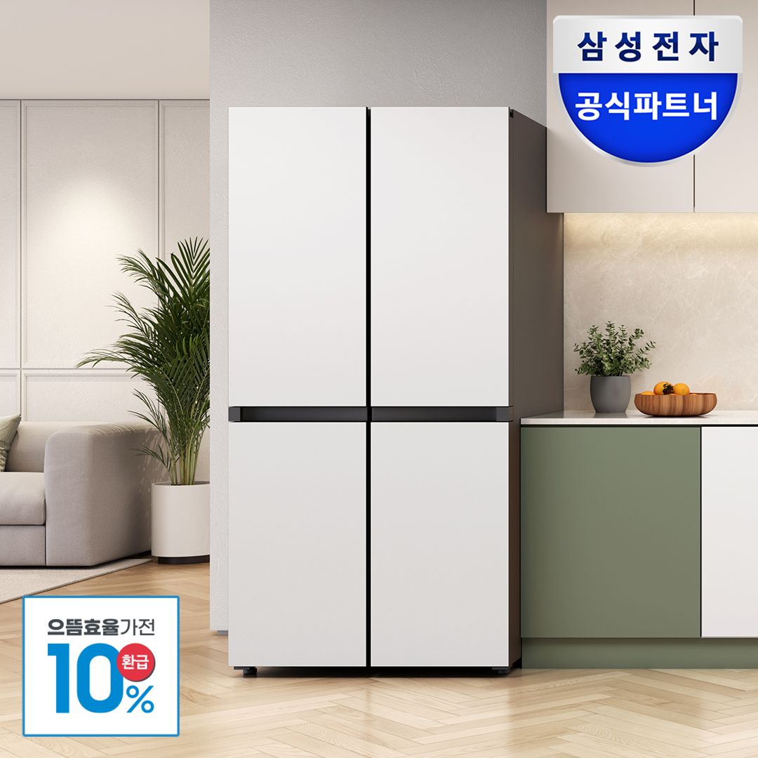 삼성전자 삼성 비스포크 냉장고 4도어 1등급 RM70F91R1A 올코타화이트