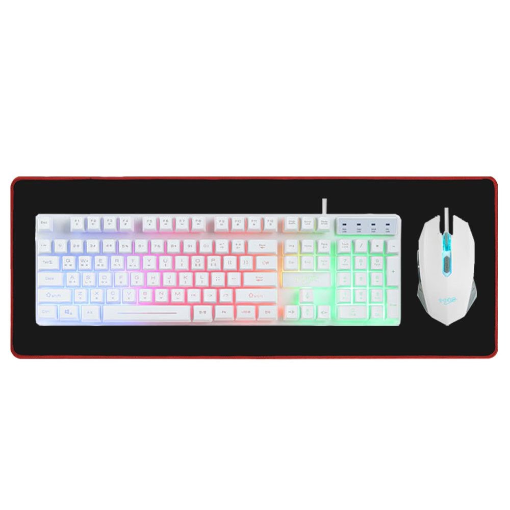 지클릭커 슈퍼히어로 GMK-220 RGB 게이밍 키보드 마우스 세트 with PAD