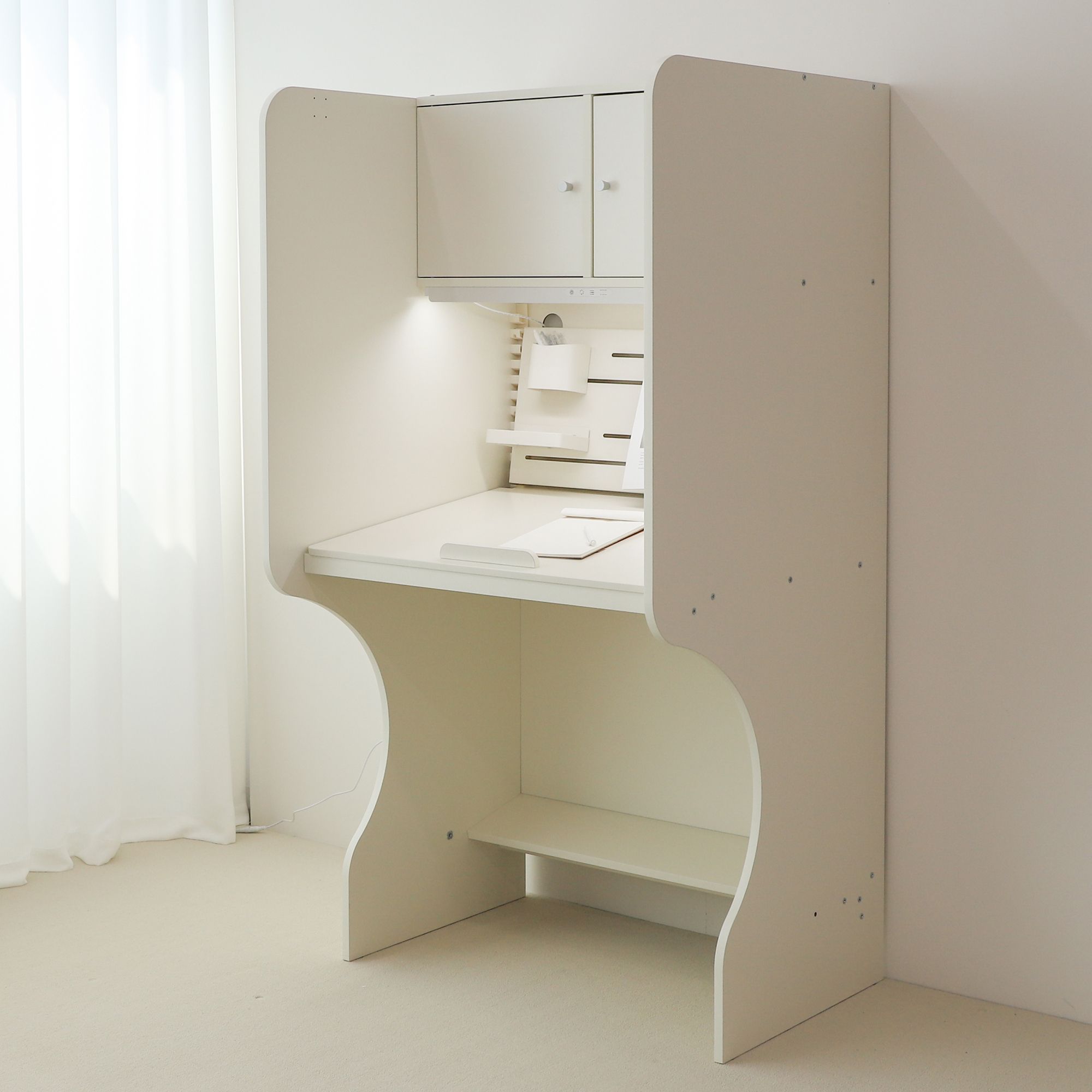 아이디어스터디 장학생5호 독서실책상 기본형 812 크림화이트