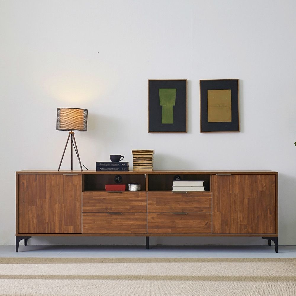 [신상품] 퍼플뉴퍼니처 포니 높은거실장 티비다이 tv장식장 2단 2100 4colors