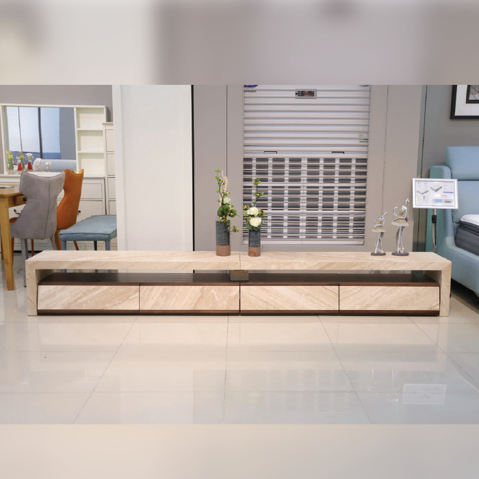 [신상품] 카펜터홈 브라이튼 TV거실장 이태리 천연 샤르데니아 대리석 2800 TV다이