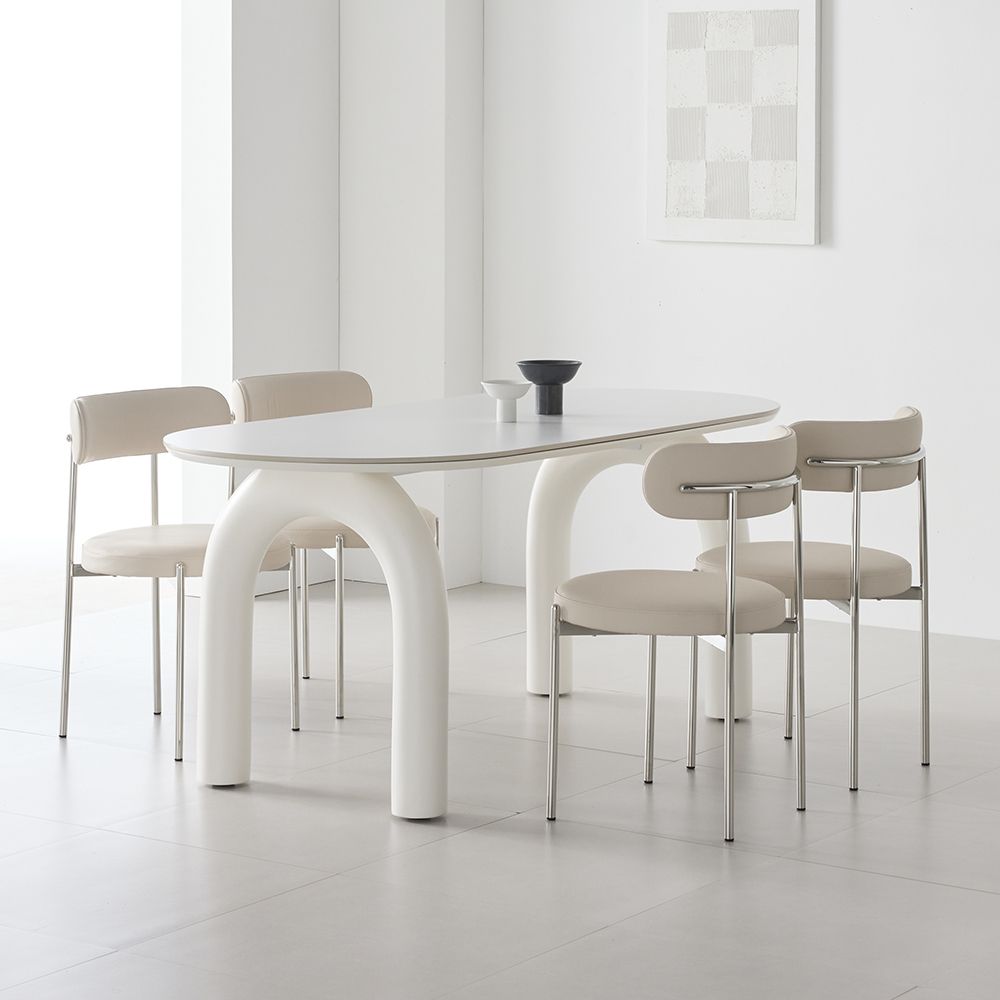 [신상품] 워지아 유어 포세린 세라믹 식탁 타원형 화이트 테이블 1800