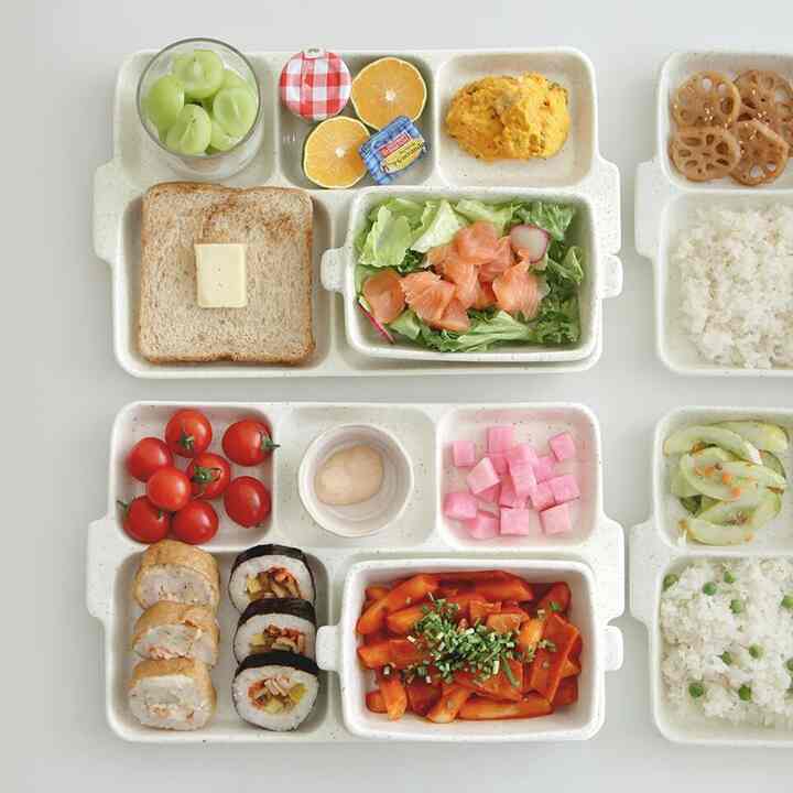 Slow ランチプレート＆スクエアボウル セット［2色］