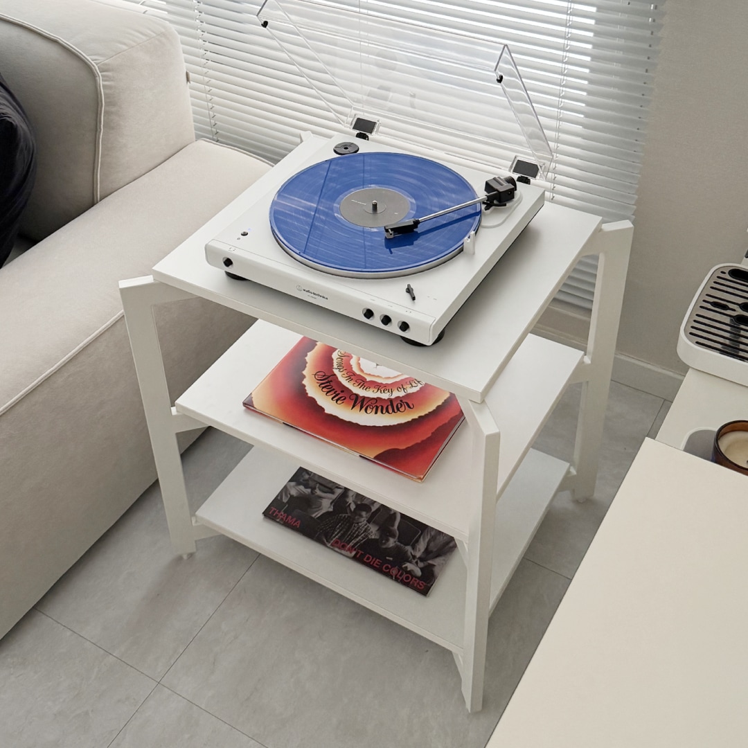 다가구 스파지오 3단 오디오랙 턴테이블랙 멀티랙 선반