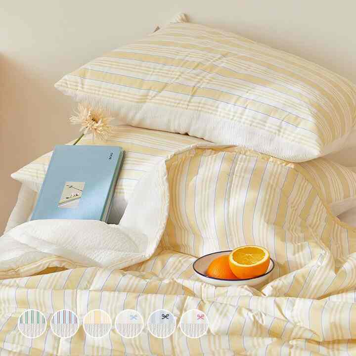 Summer Guard シアサッカー 両面 夏用 冷感 カバーのいらない布団［6色・2サイズ］