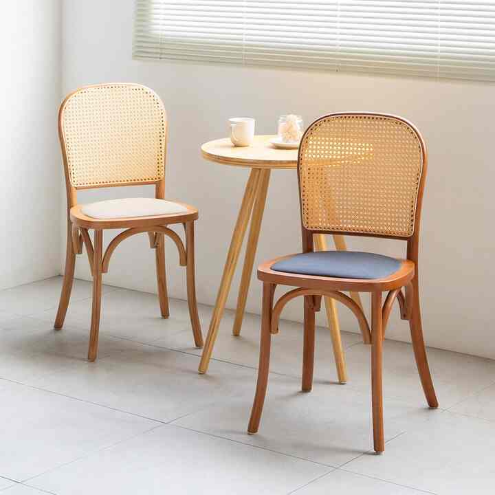 ラタン クッション チェア 2脚セット［2色］