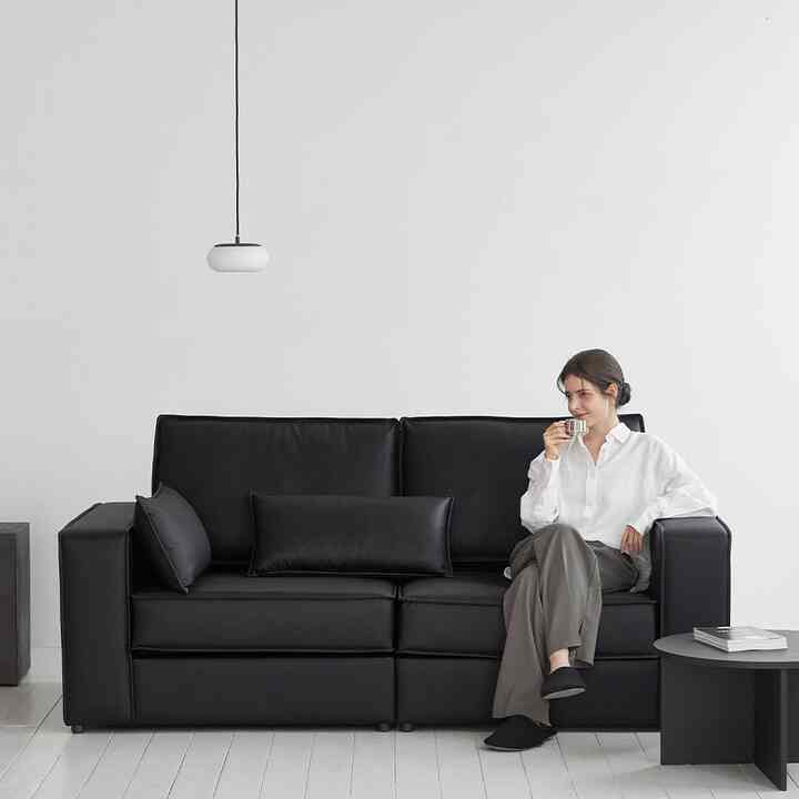 Chic 3人掛けレザーソファ