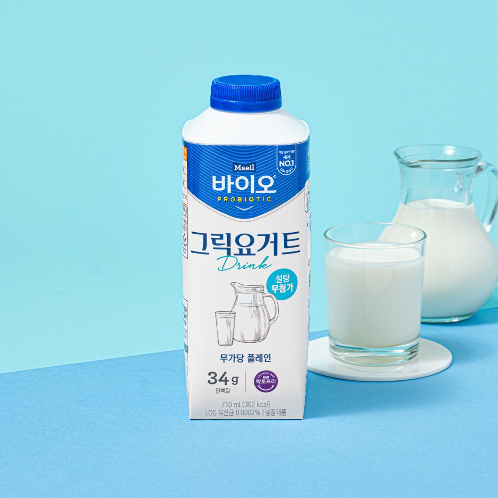 매일유업 바이오 PROBIOTIC 그릭요거트 Drink 무가당 플레인 710ml3입