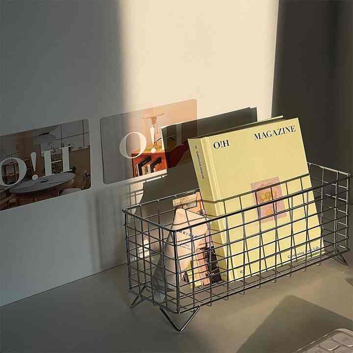 モダン スチール バスケット シルバー