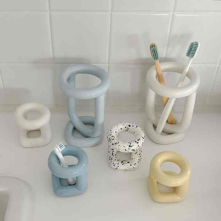 ココナッツ セラミック 歯ブラシスタンド［4色］