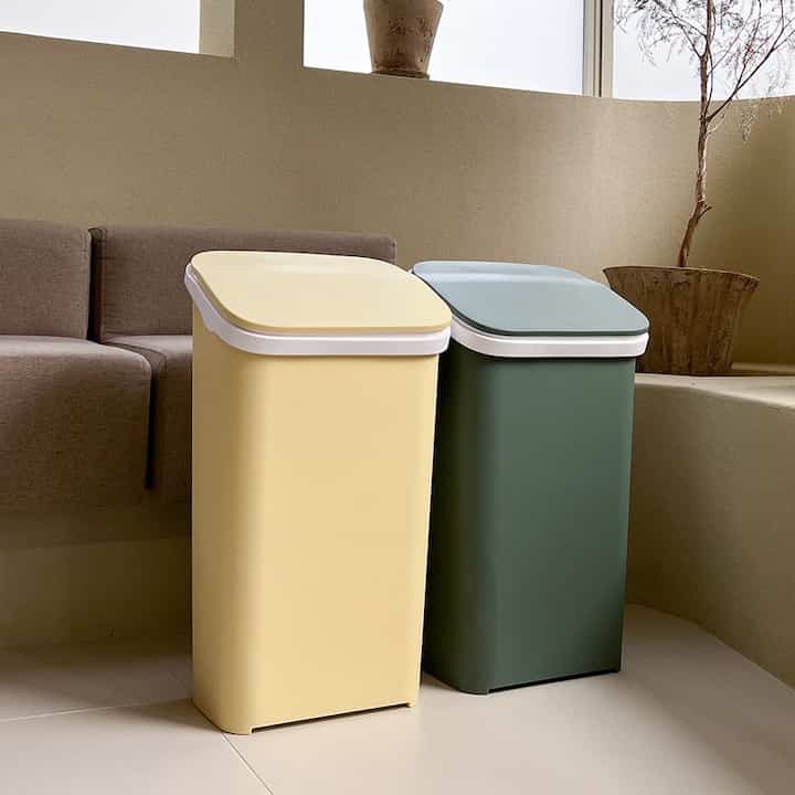 モダンワンタッチ プラスチックゴミ箱 20L 2点セット［6色］