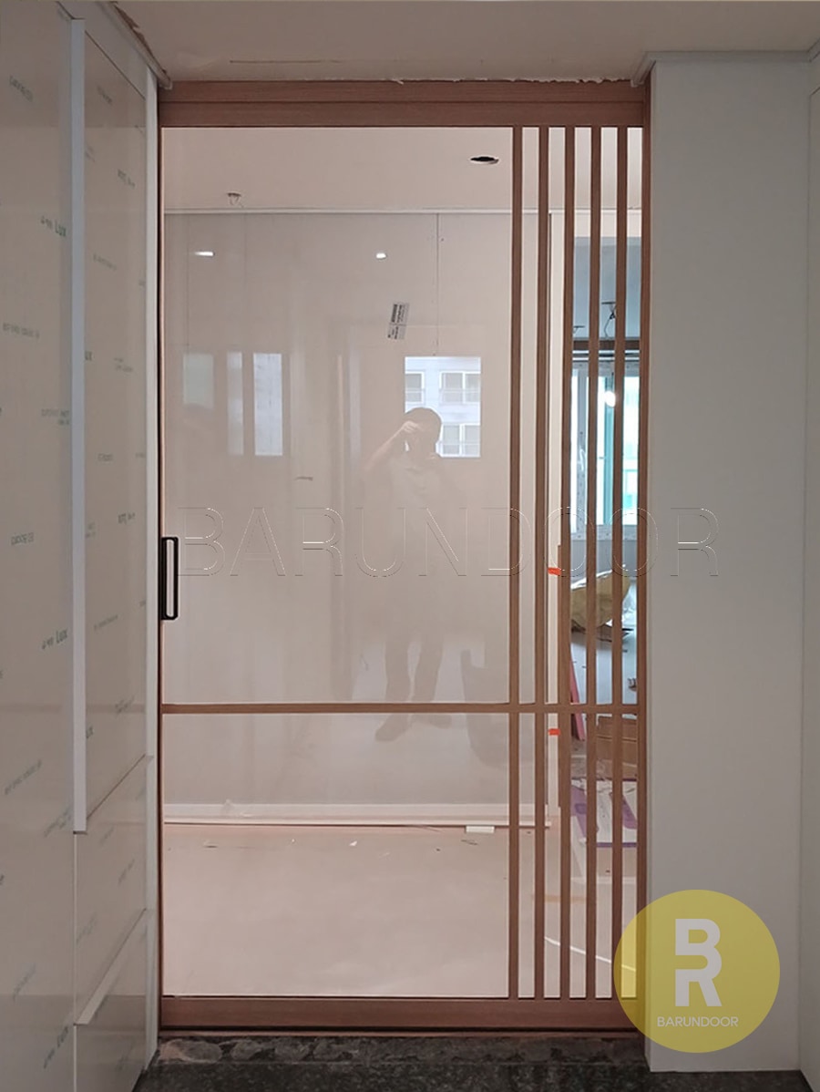 [신상품] 바른도어 원슬라이딩중문 띠분할 보닥W879 투명강화유리