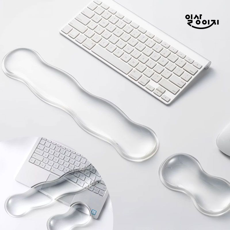 일상이지 투명 물방울 팜레스트 키보드 마우스 손목 받침대 실리콘 컴퓨터 손목 보호대 쿠션 패드