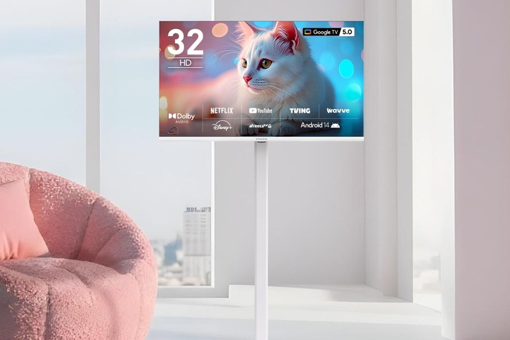 프리즘 이동식티비 프리무빙 81cm(32인치) 구글5.0 AI CP32G5W + 이동식스탠드 삼탠바이미