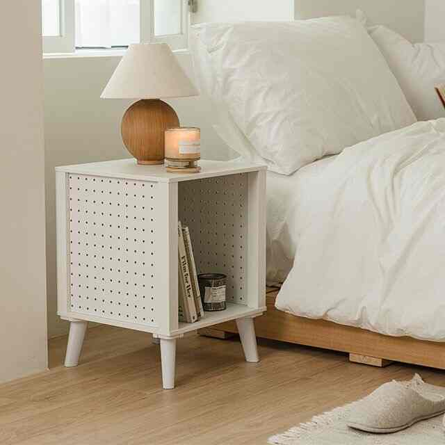 HOLE 収納付き サイドテーブル［2色］