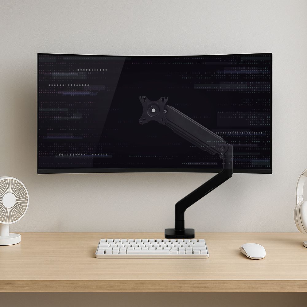 틱툭탁 베이직 고중량 모니터암 싱글 (lg 삼성 대형 와이드 게임용 스마트모니터 45인치 거치대)