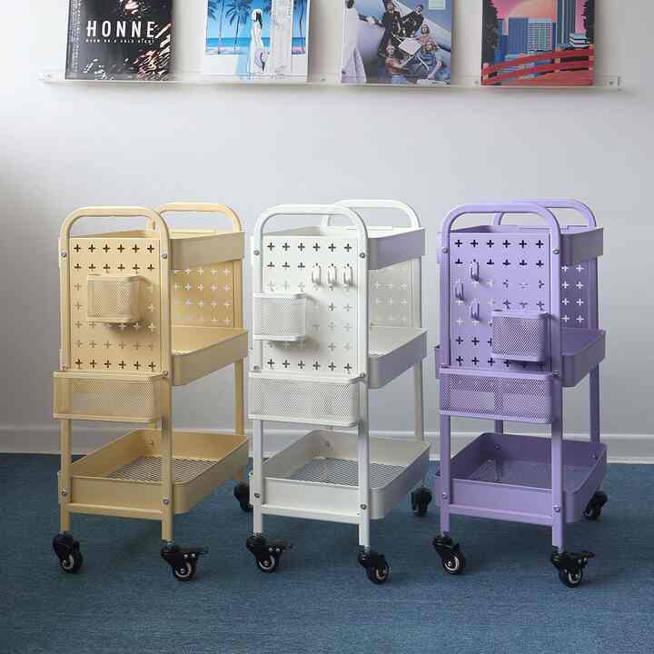 有孔ボード キッチンワゴン［4色］