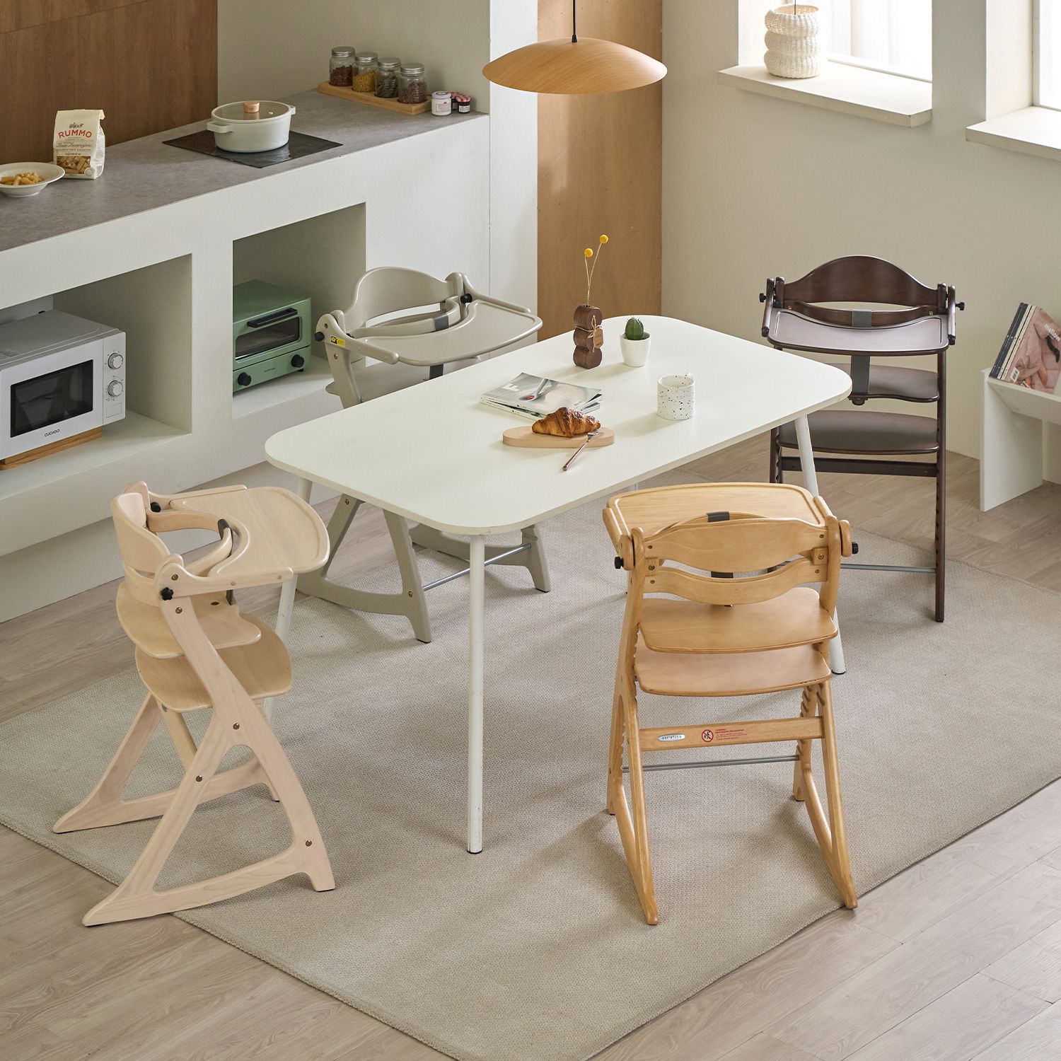 야마토야 스쿠스쿠GL 원목 하이체어_컬러선택 유아 식탁의자 이유식의자 (전용 쿠션 증정)