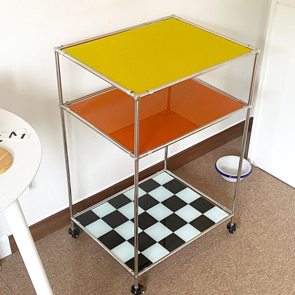 [신상품]비알프렌드 완조립/ 미드리 강화유리 모듈협탁 모듈선반 3단 (C타입 높이조절발/8olor)