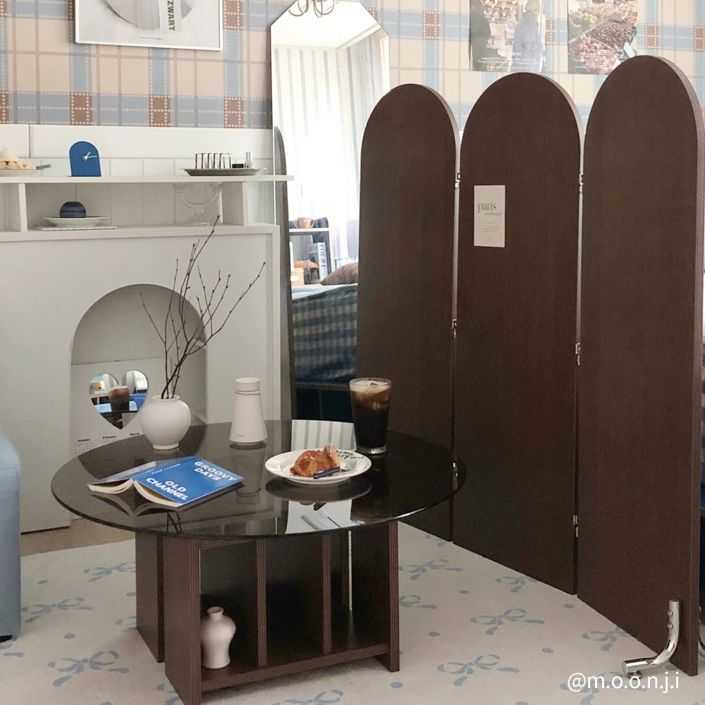 인테리어파티션 > 고트 3단 월넛 아치형 접이식 미드센츄리 라운드 아치형 파티션 가벽 3size | 오늘의집 쇼핑