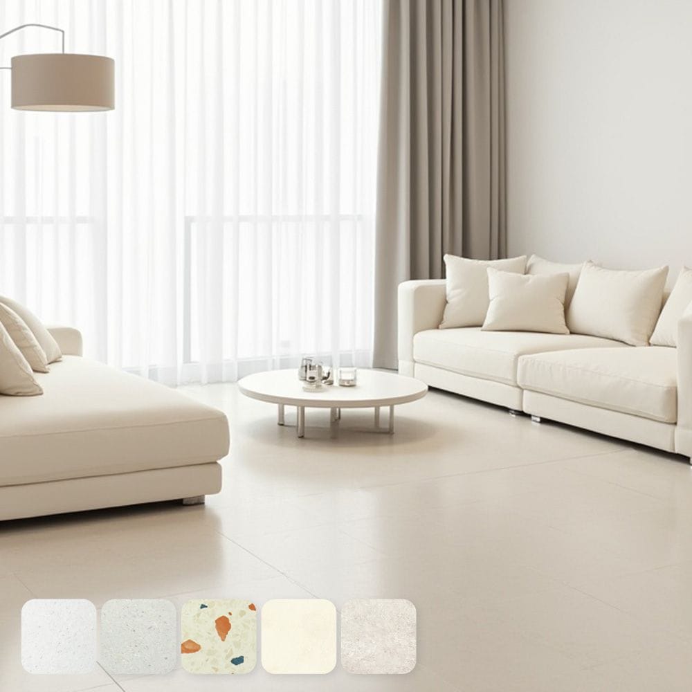 룸스토어 프리미엄 브랜드 데코타일 두꺼운 3mm 600각 테라조 3T 비접착식 (5color)