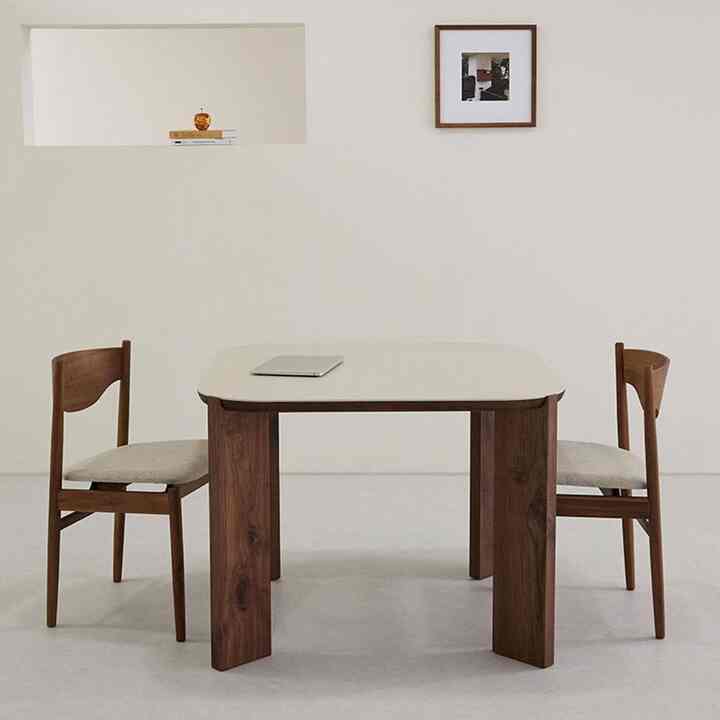 Puro walnut porcelain 正方形 ダイニングテーブル［7色・2サイズ］