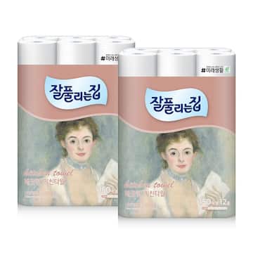 [오늘의집 단독] 잘풀리는오늘의집 키친타월 150매 12롤 * 2팩 (총 24롤)