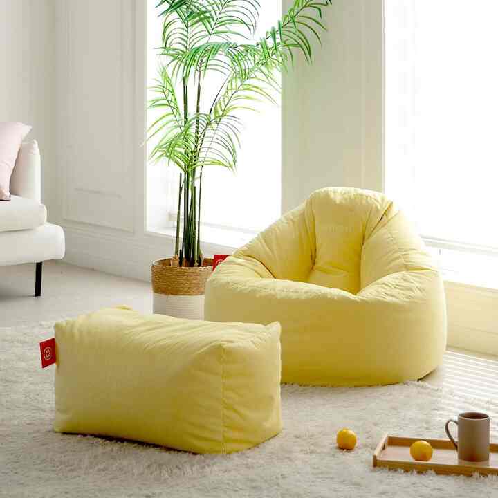 大型 ブルーミング スエードビーズソファ フットスツールセット B807［12色］