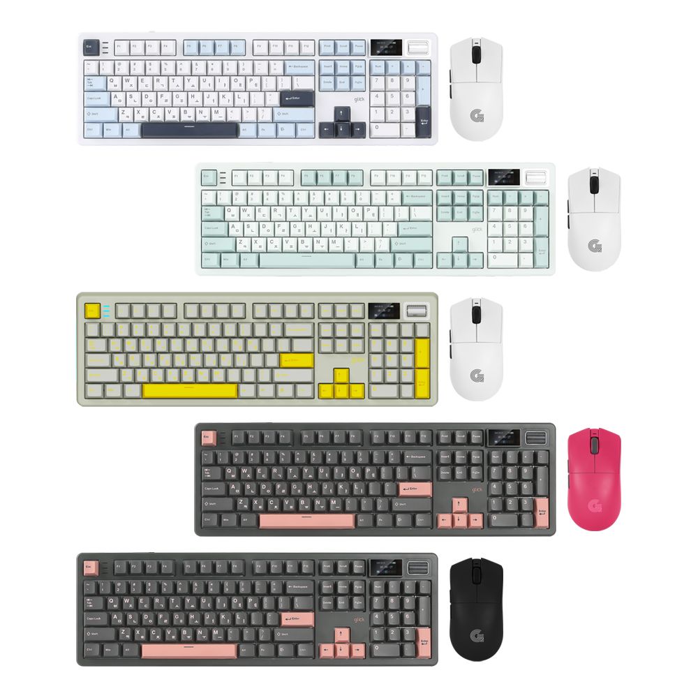 지클릭커 파도프로젝트 WMK800B 8K 매크로 풀윤활 무선 블루투스 기계식 키보드 마우스 세트