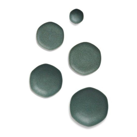 fromhence CERAMIC DISHES RUGGED GREEN 5p