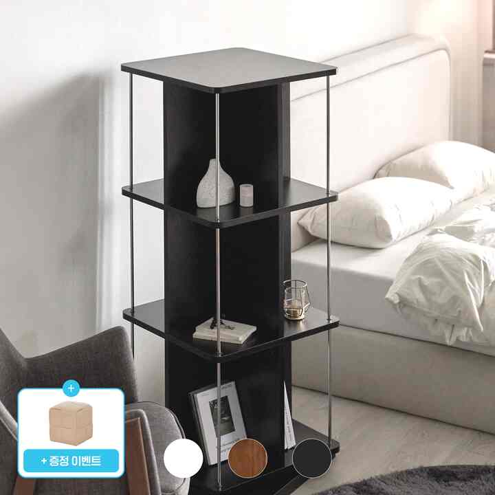 mobeu 3段 回転 ブックシェルフ［3色］