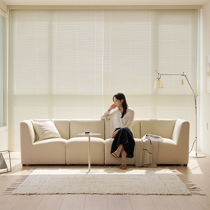 モジュラーソファセット ホワイト 136 ソファー 4人掛け 2.95m 白