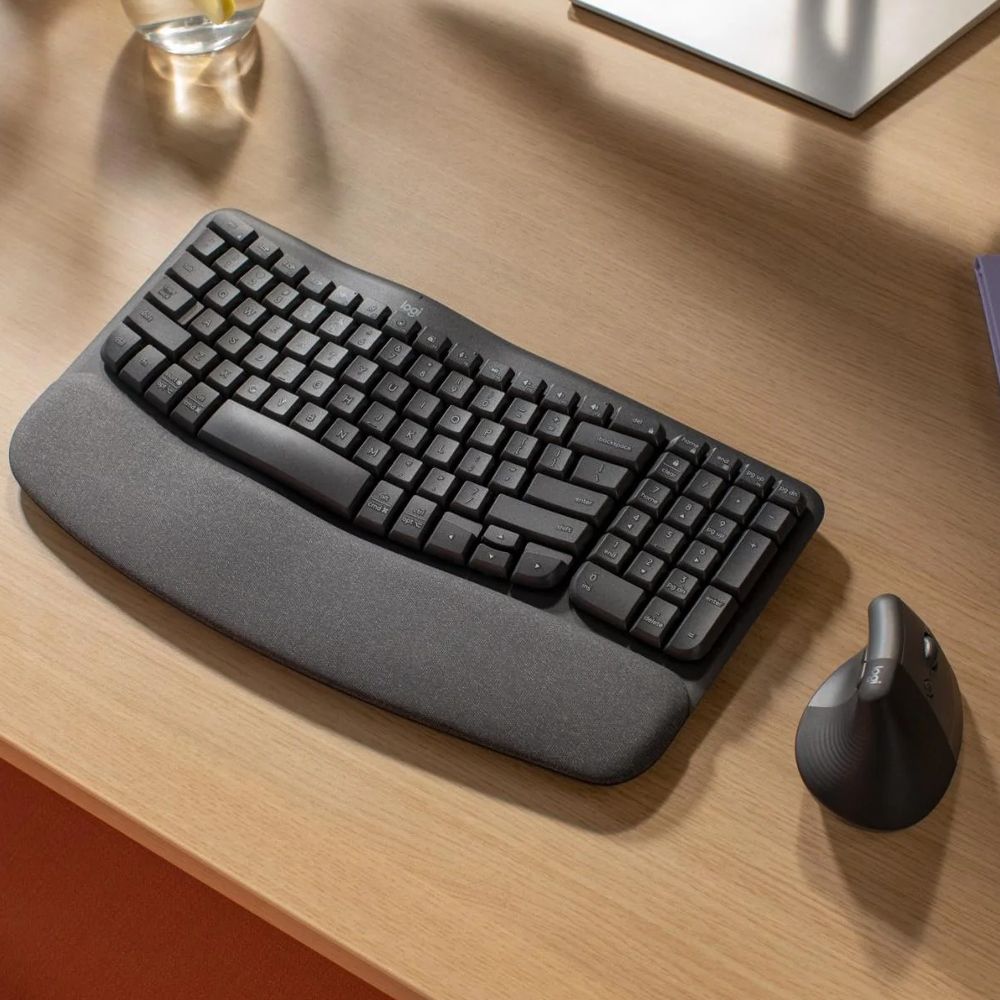 [해외] 로지텍(해외) [해외] Wave Keys + Lift 무선 키보드 마우스 세트 웨이브 리프트 인체공학