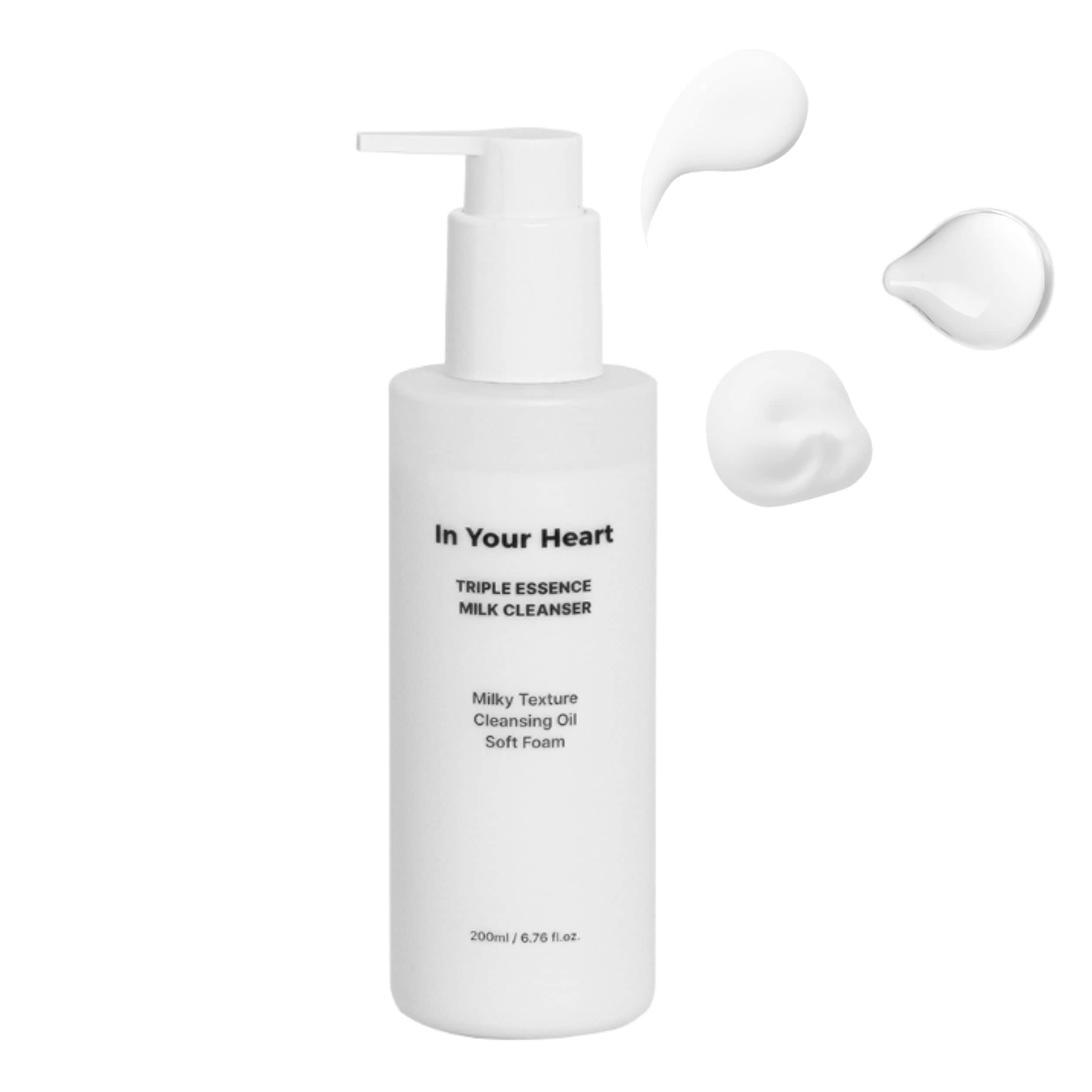 인유어하트 트리플 에센스 밀크클렌저 200ml 클렌징밀크 단백질 세안제 올인원 폼클렌징