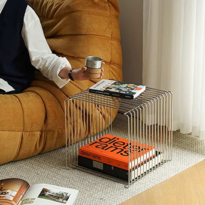 ワイヤー キューブ サイドテーブル［2色］