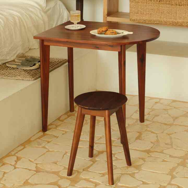 Aiden Teak 半楕円形 テーブル 80cm