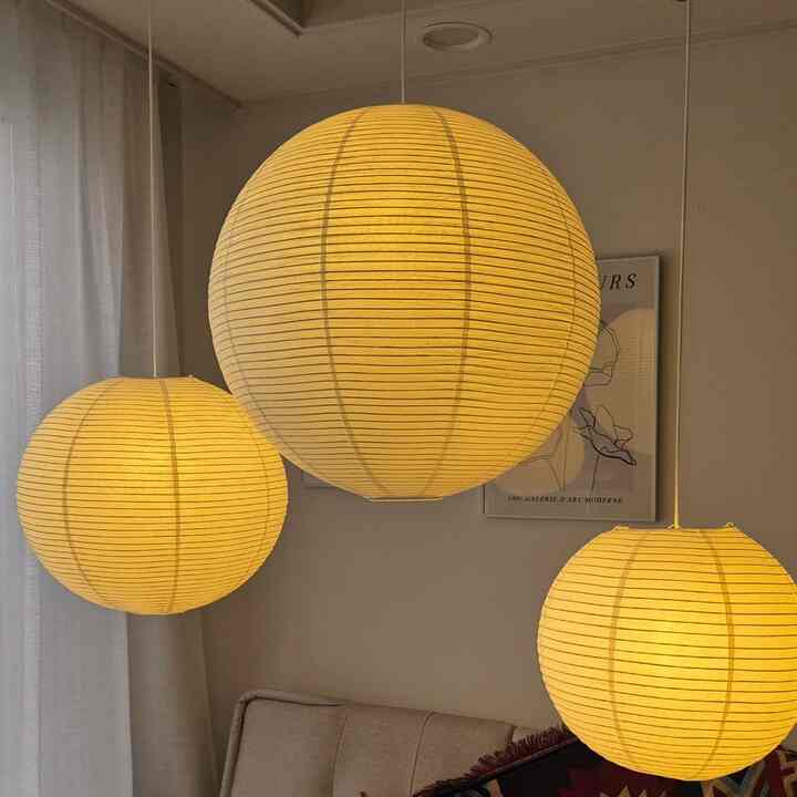 韓紙 ペンダントライト アイボリー［3サイズ］