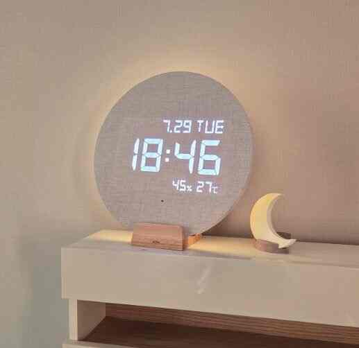 サンライズ LEDムードライト（L）温湿度表示付き 壁掛け時計 29.5cm