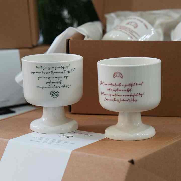 ブレッド ホワイト セラミック ゴブレット［2色］