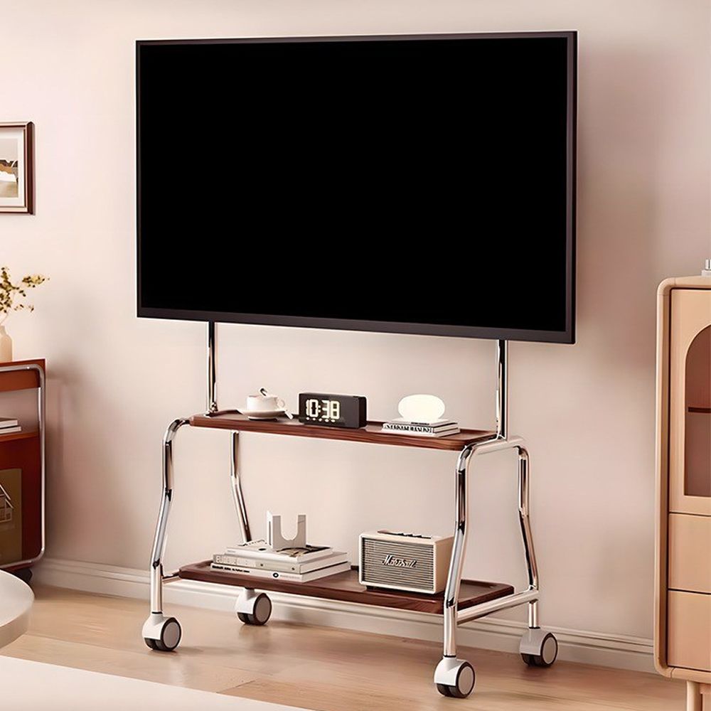 [신상품]Bornoon 클래식 우드 2단 선반 이동식 TV 거치대 32인치 ~ 75인치 전용