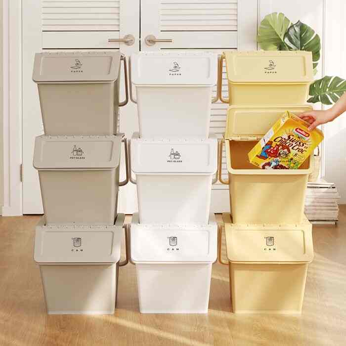 モダンデール/Peanut berry 分別ゴミ箱 3点セット［5色・2種］