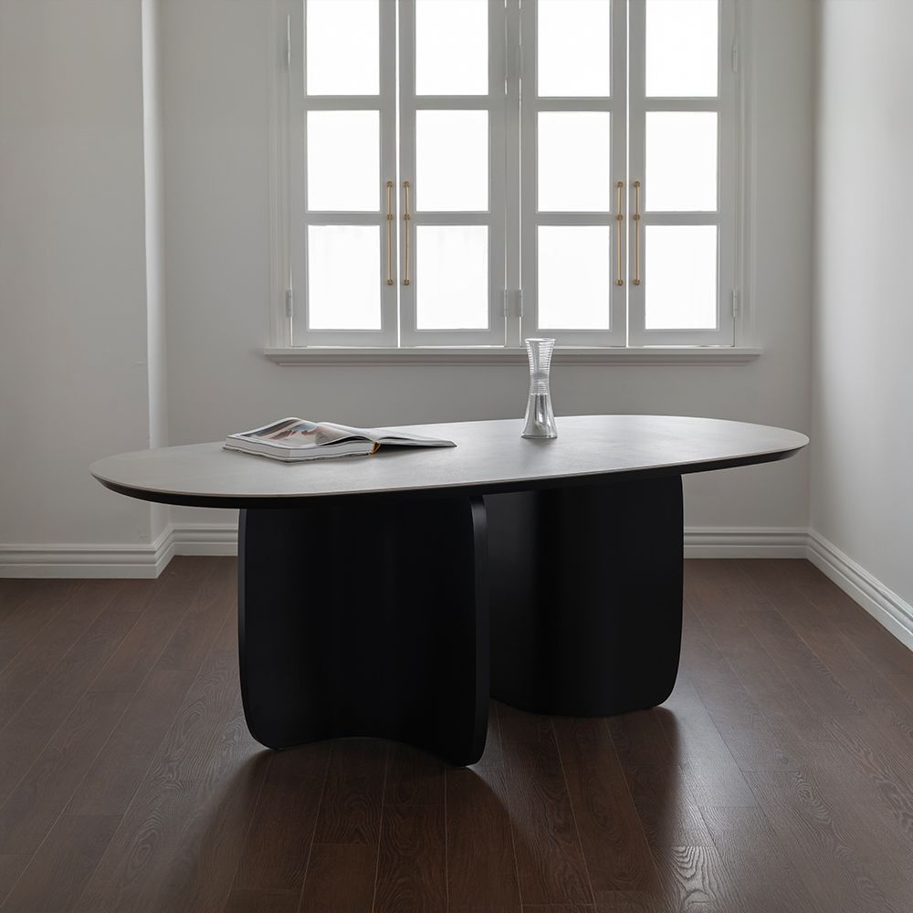 [신상품] 바이리네 모먼트 블랙 포세린 세라믹 다이닝 식탁 테이블