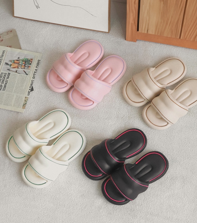 세련된 여자의 감각 폭신 슬리퍼 편한 쿠션 거실화 룸슈즈 층간소음 방지 거실 욕실 사무실 사계절 집콕 인테리어