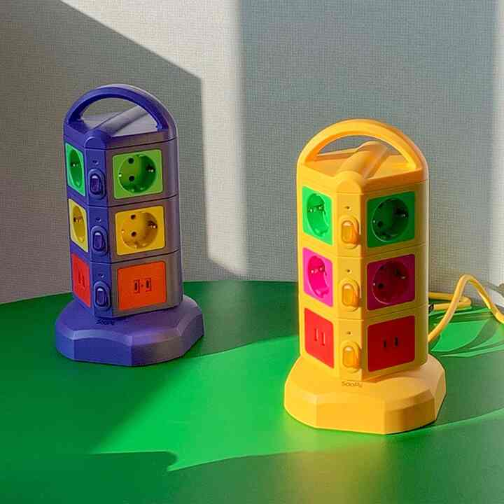 Tower 電源タップ 2m 10口［2色］