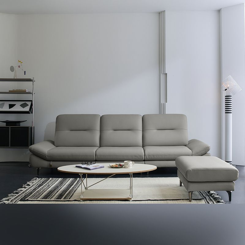 다우닝 센느 3.5인 전체 통가죽 소파 + 스툴 